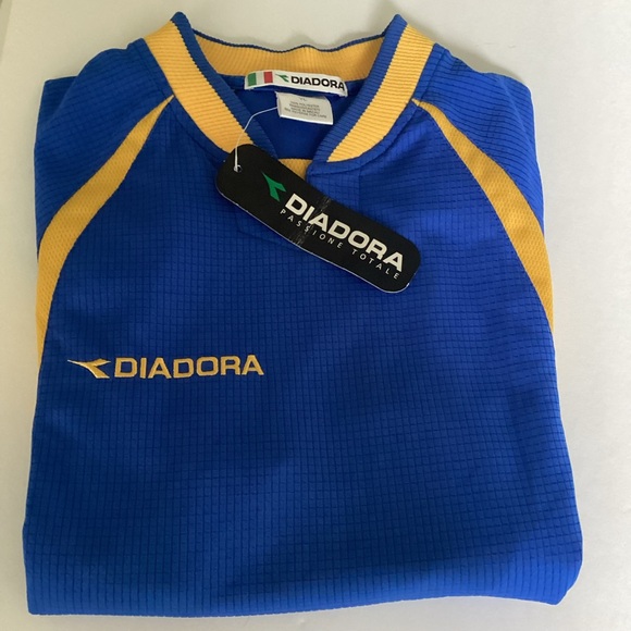 DIADORA Roma Team Jersey Youth Large Blue Yellow NWT Blokecore - Picture 15 of 15